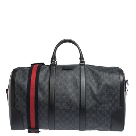 gucci black duffle bag|luxury black duffle bag men's.